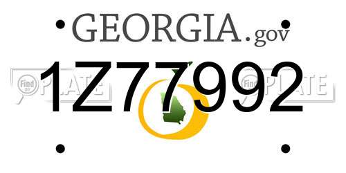 1Z77992 Georgia License Plate
