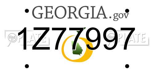 1Z77997 Georgia License Plate