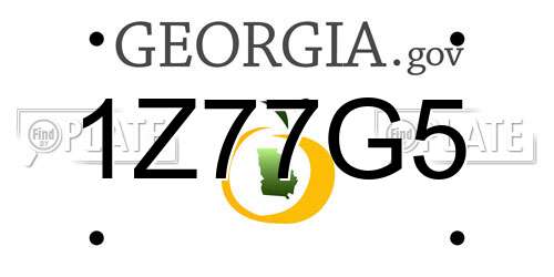 1Z77G5 Georgia License Plate