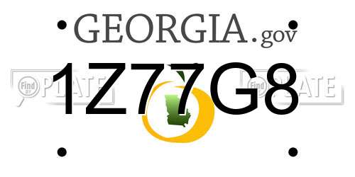 1Z77G8 Georgia License Plate