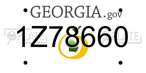 1Z78660 Georgia License Plate