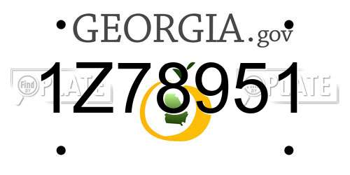 1Z78951 Georgia License Plate