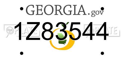1Z83544 Georgia License Plate
