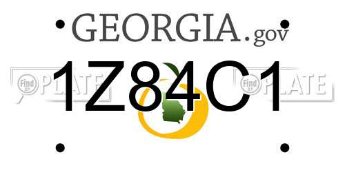 1Z84C1 Georgia License Plate