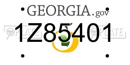 1Z85401 Georgia License Plate