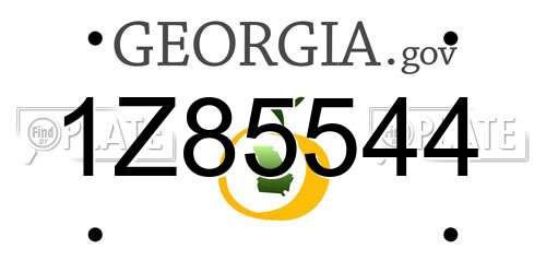1Z85544 Georgia License Plate