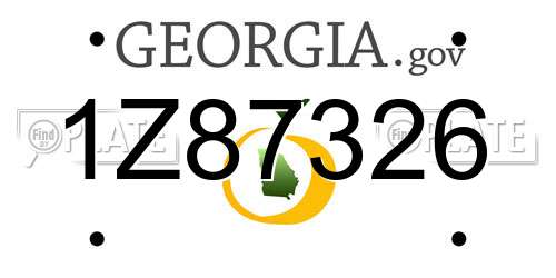 1Z87326 Georgia License Plate