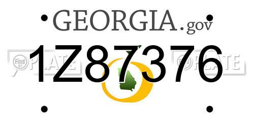 1Z87376 Georgia License Plate