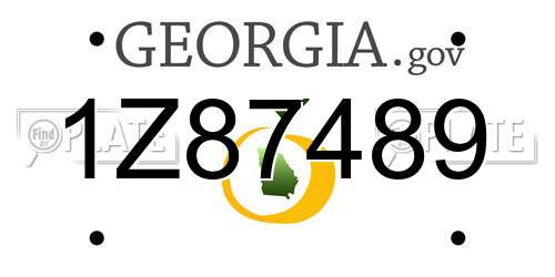 1Z87489 Georgia License Plate