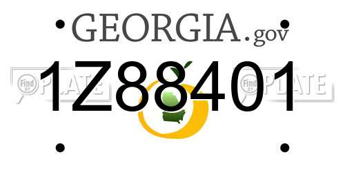1Z88401 Georgia License Plate