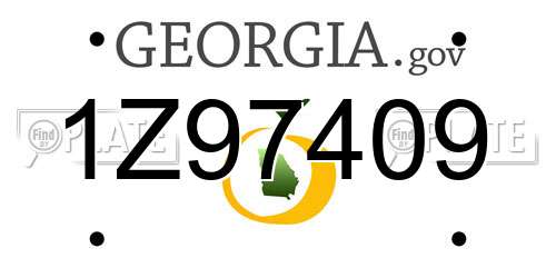 1Z97409 Georgia License Plate