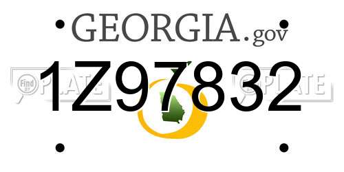 1Z97832 Georgia License Plate