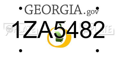 1ZA5482 Georgia License Plate