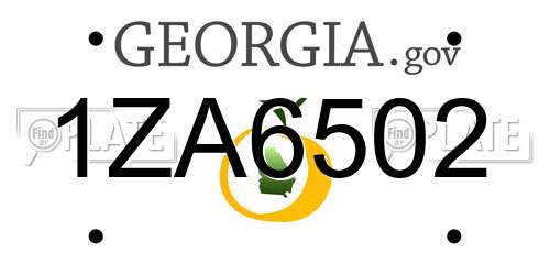 1ZA6502 Georgia License Plate