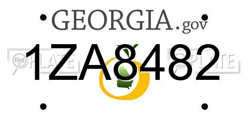 1ZA8482 Georgia License Plate