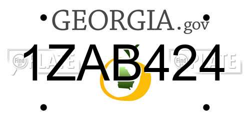 1ZAB424 Georgia License Plate