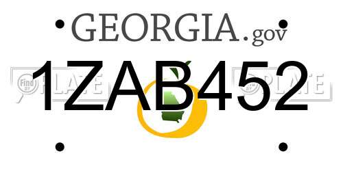 1ZAB452 Georgia License Plate