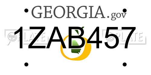 1ZAB457 Georgia License Plate