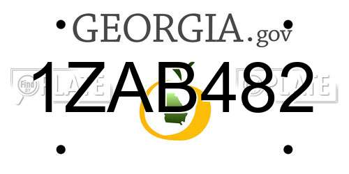 1ZAB482 Georgia License Plate