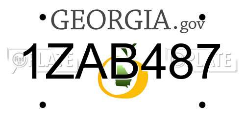 1ZAB487 Georgia License Plate