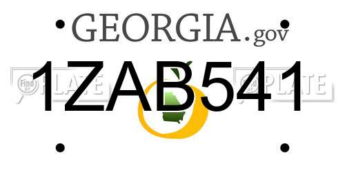 1ZAB541 Georgia License Plate