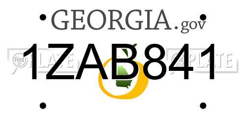 1ZAB841 Georgia License Plate