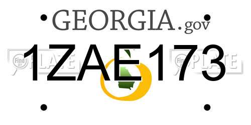 1ZAE173 Georgia License Plate