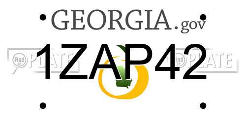 1ZAP42 Georgia License Plate