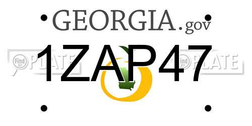 1ZAP47 Georgia License Plate