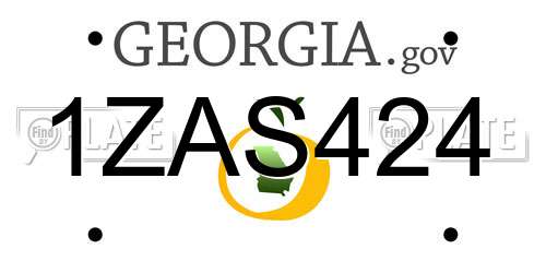 1ZAS424 Georgia License Plate