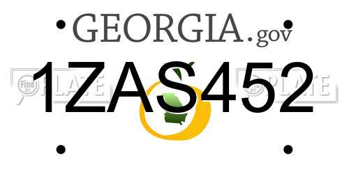1ZAS452 Georgia License Plate