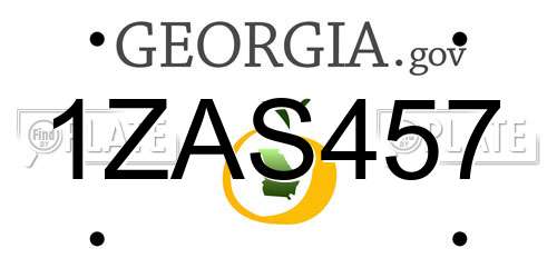 1ZAS457 Georgia License Plate