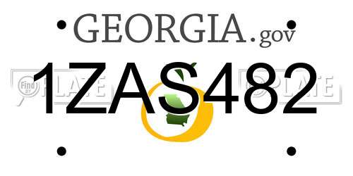 1ZAS482 Georgia License Plate