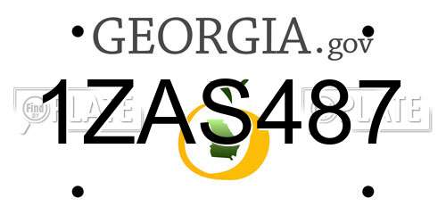 1ZAS487 Georgia License Plate