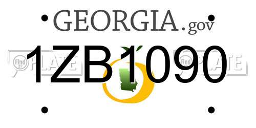 1ZB1090 Georgia License Plate