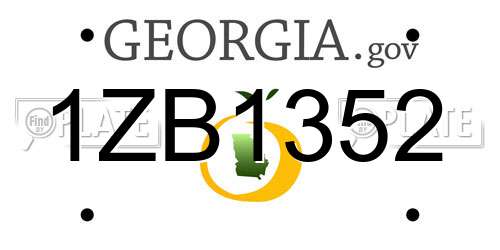 1ZB1352 Georgia License Plate