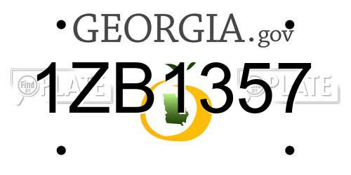 1ZB1357 Georgia License Plate