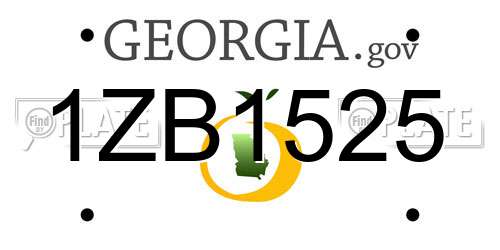 1ZB1525 Georgia License Plate