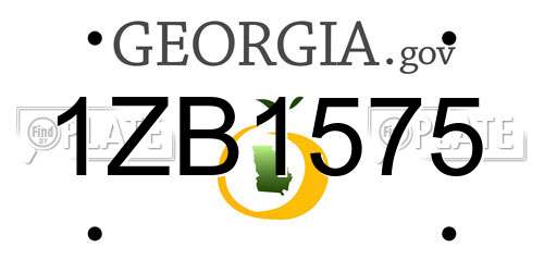 1ZB1575 Georgia License Plate