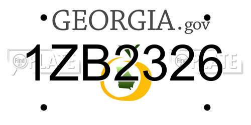1ZB2326 Georgia License Plate