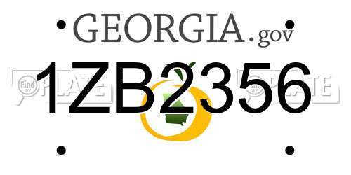 1ZB2356 Georgia License Plate