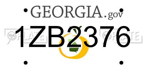 1ZB2376 Georgia License Plate