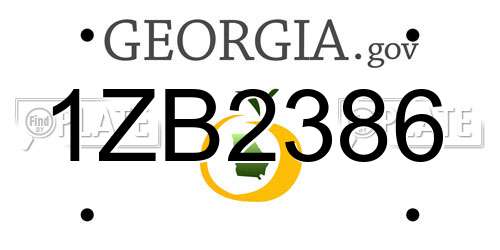 1ZB2386 Georgia License Plate
