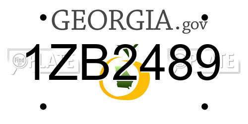 1ZB2489 Georgia License Plate