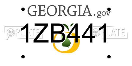 1ZB441 Georgia License Plate