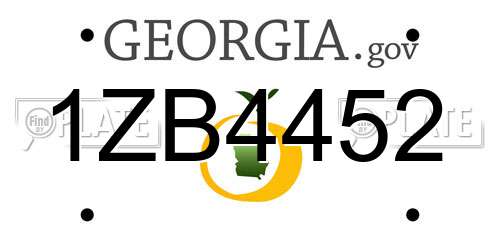 1ZB4452 Georgia License Plate