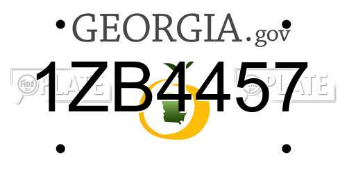 1ZB4457 Georgia License Plate