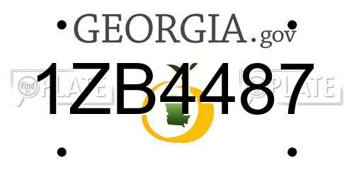 1ZB4487 Georgia License Plate