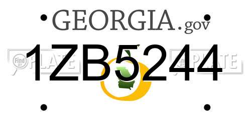 1ZB5244 Georgia License Plate