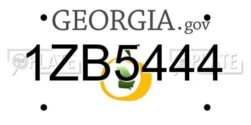 1ZB5444 Georgia License Plate